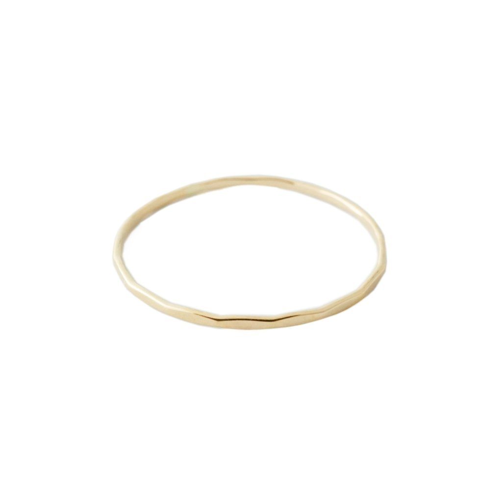 Hammered Skinny Stacking Ring, 14k Gold Rings HONEYCAT Jewelry 