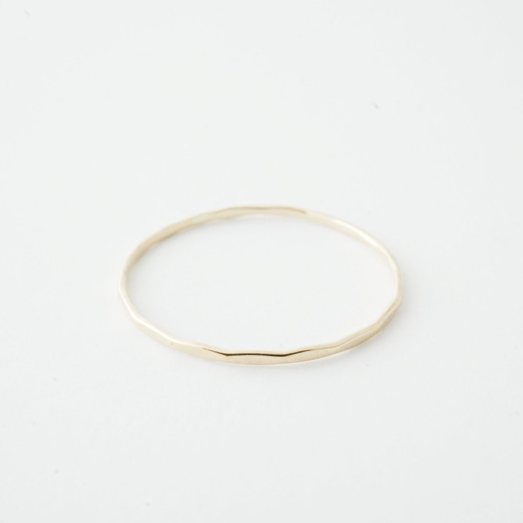 Hammered Skinny Stacking Ring, 14k Gold Rings HONEYCAT Jewelry Gold 6 