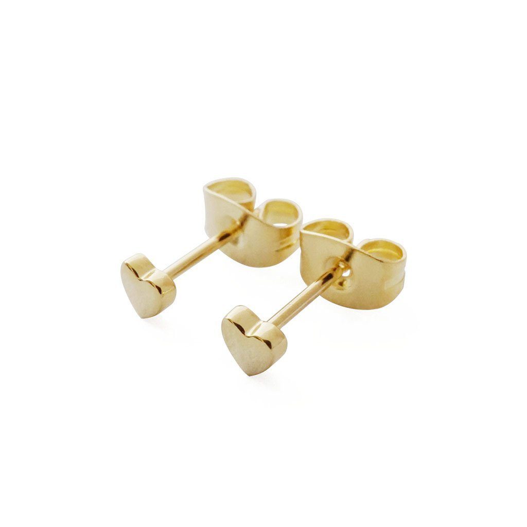 Mini Heart Stud Earrings Earrings HONEYCAT Jewelry Gold 