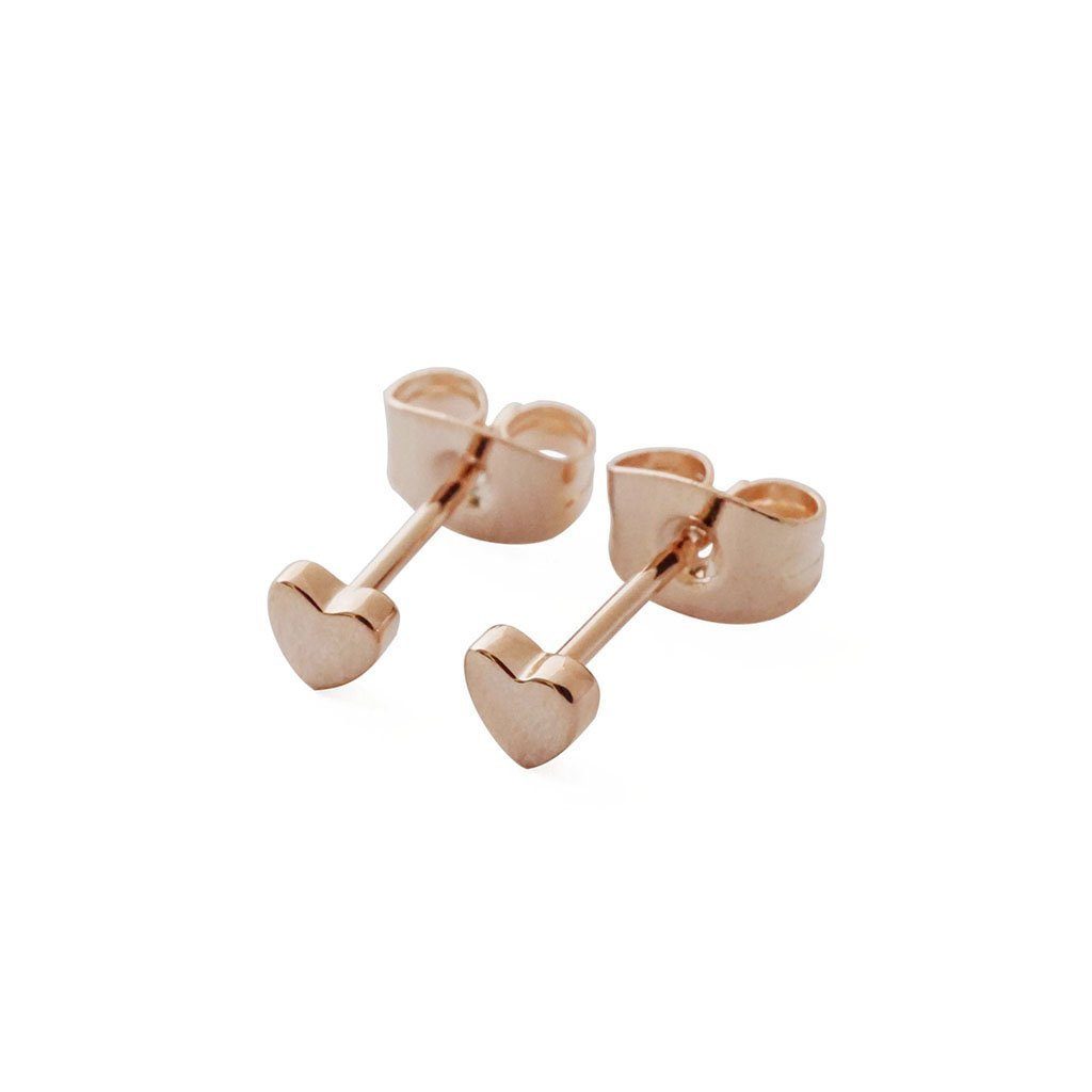 Mini Heart Stud Earrings Earrings HONEYCAT Jewelry Rose Gold 