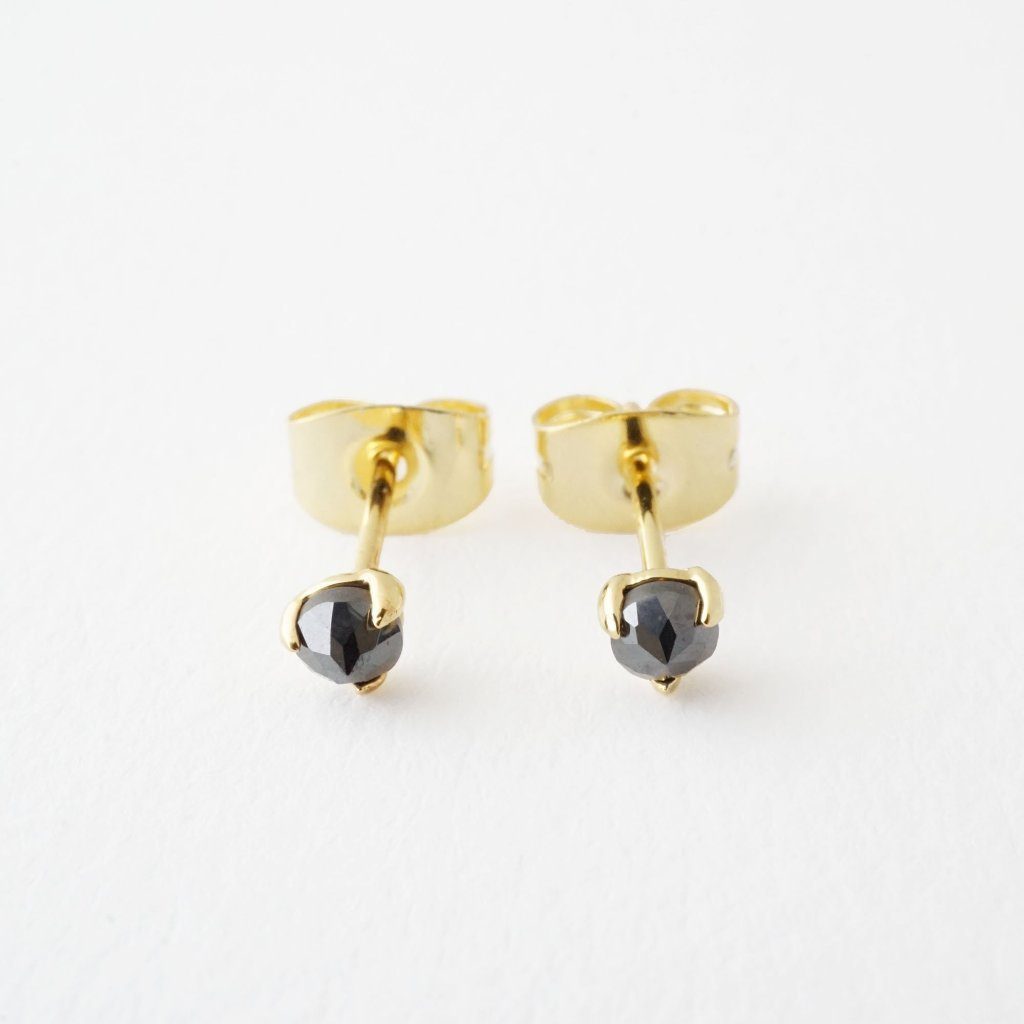 Iron Ore Point Solitaire Studs Earrings HONEYCAT Jewelry Gold 