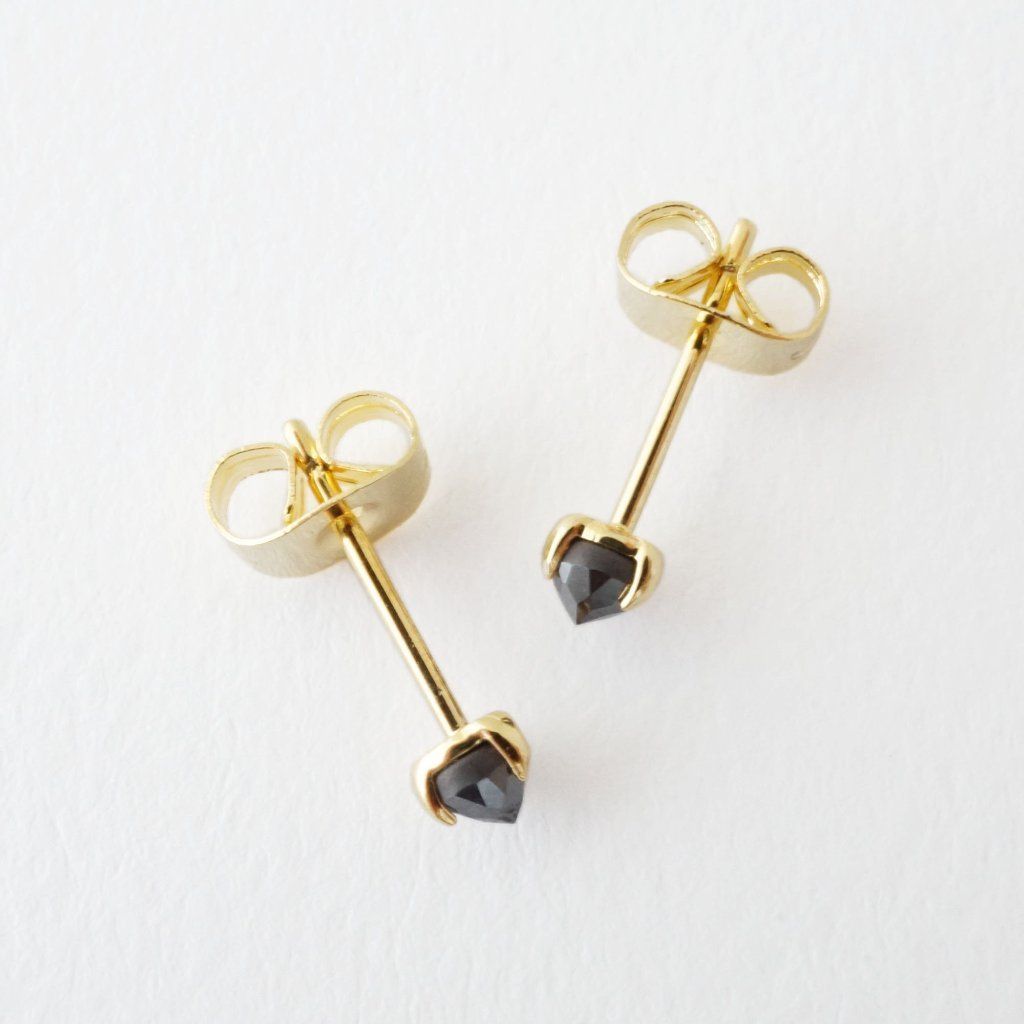 Iron Ore Point Solitaire Studs Earrings HONEYCAT Jewelry 