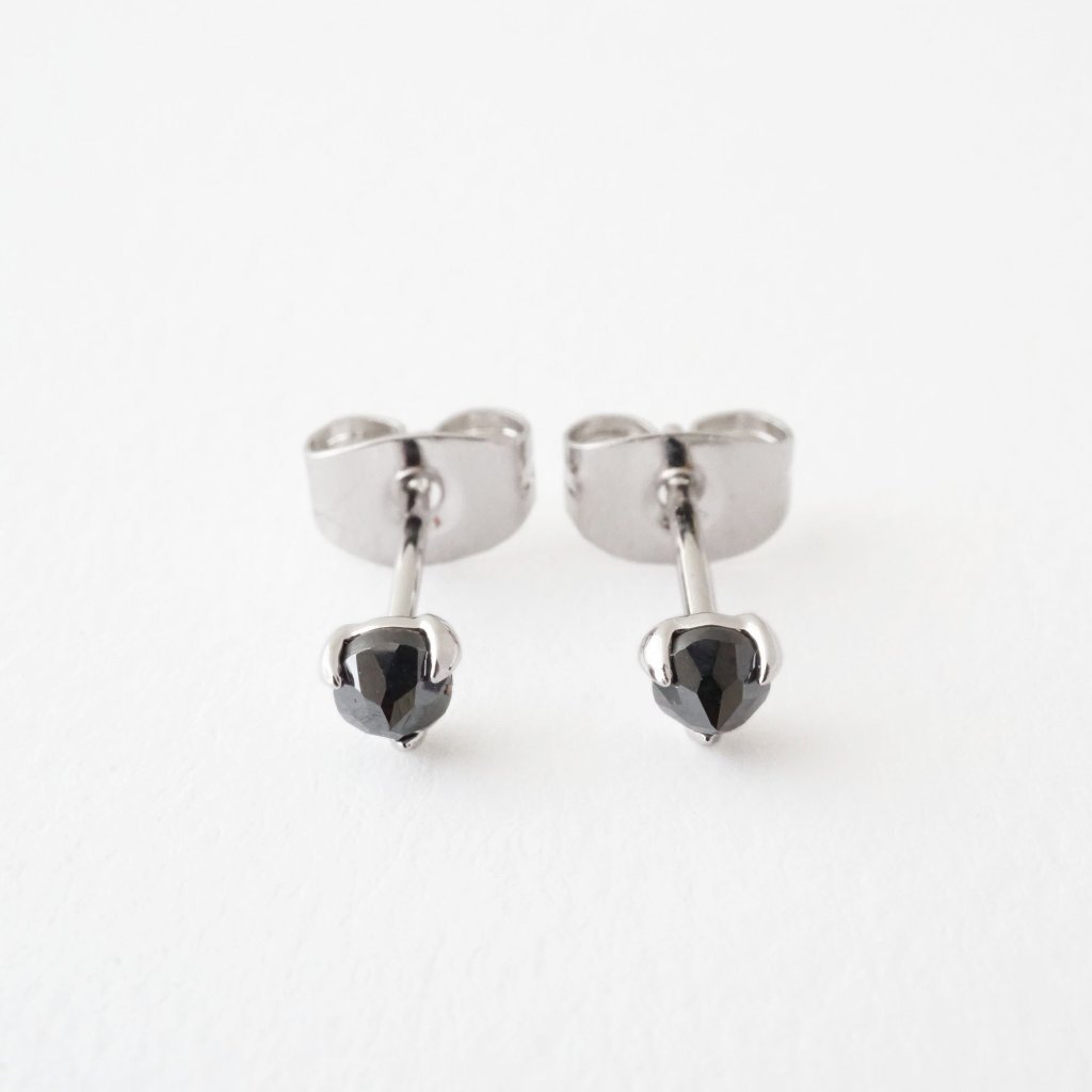 Iron Ore Point Solitaire Studs Earrings HONEYCAT Jewelry Silver 