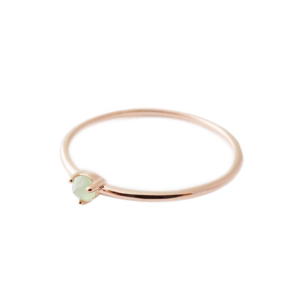 Jade Point Solitaire Ring Rings HONEYCAT Jewelry Rose Gold 6 