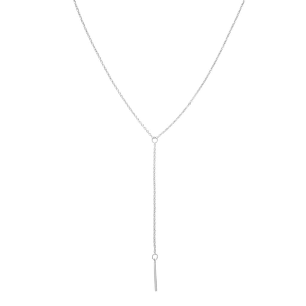 Whisper Thin Lariat Bar Necklace Necklaces HONEYCAT Jewelry Silver 