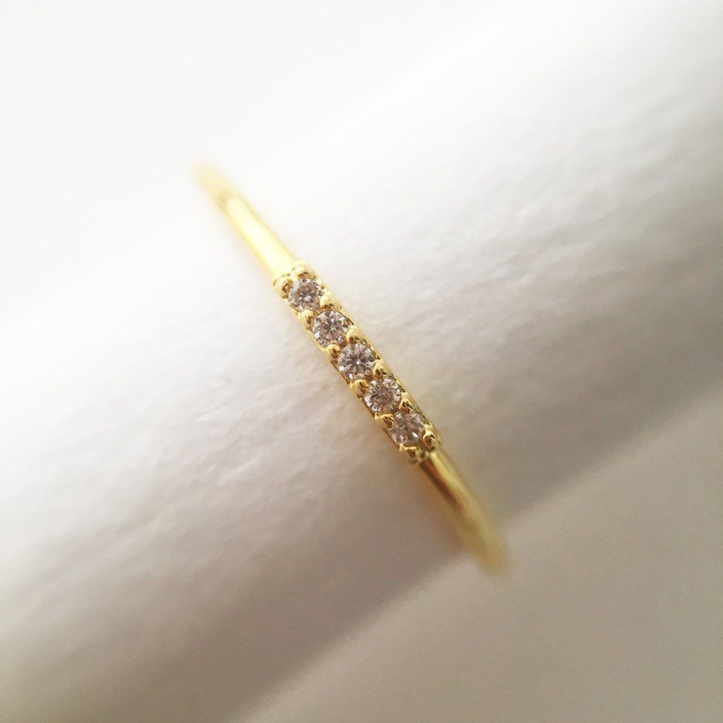 Mini Crystal Row Ring Rings HONEYCAT Jewelry 