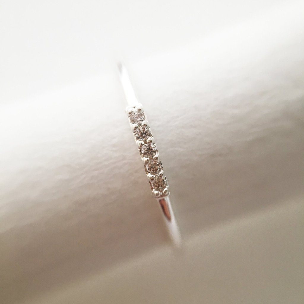 Mini Crystal Row Ring Rings HONEYCAT Jewelry 