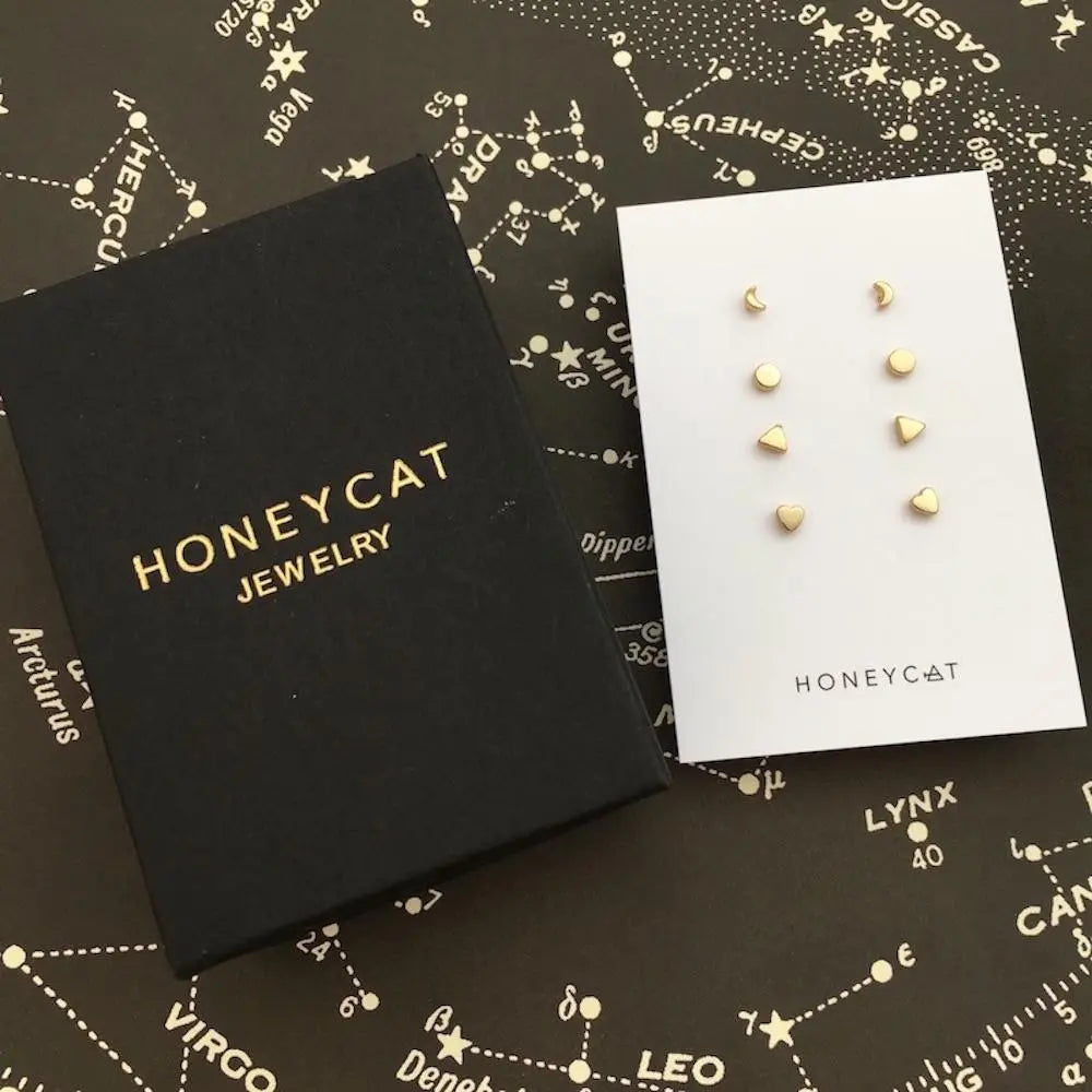 Mini Stud Earrings Quartet Earrings HONEYCAT Jewelry 