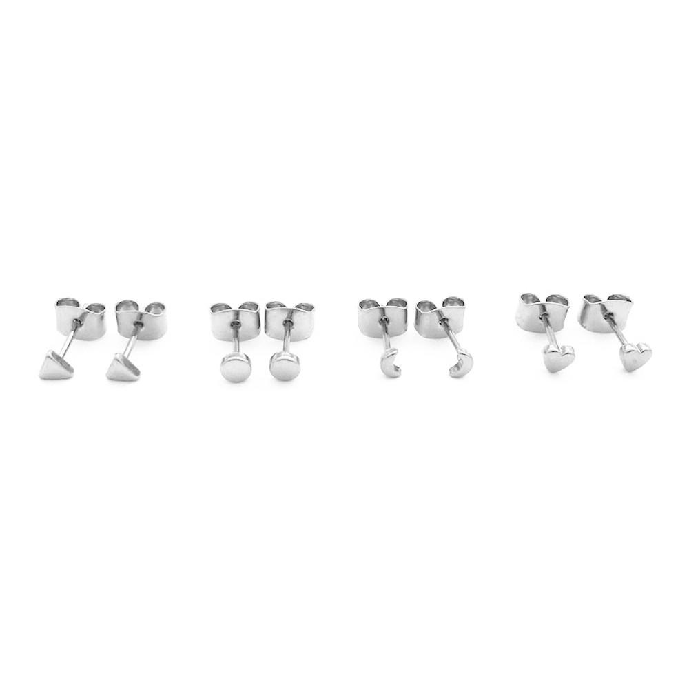 Mini Stud Earrings Quartet Earrings HONEYCAT Jewelry Silver 
