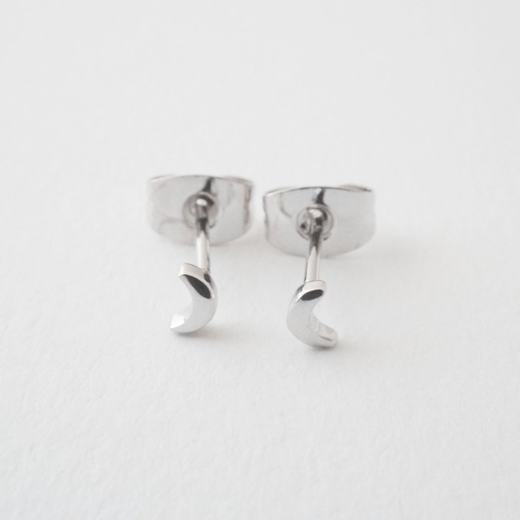 Mini Moon Stud Earrings Earrings HONEYCAT Jewelry 