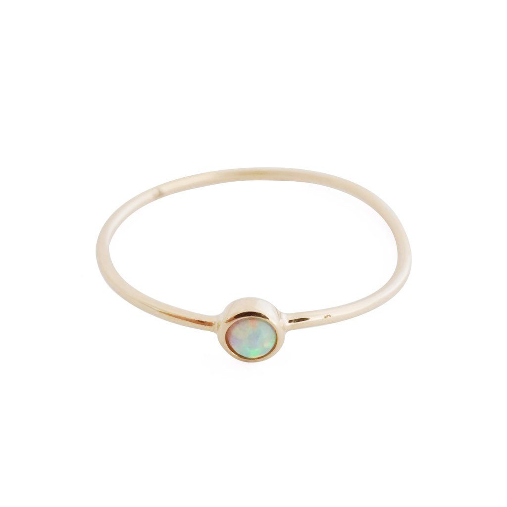 Opal Solitaire Ring, 14k Gold Rings HONEYCAT Jewelry Gold 5 