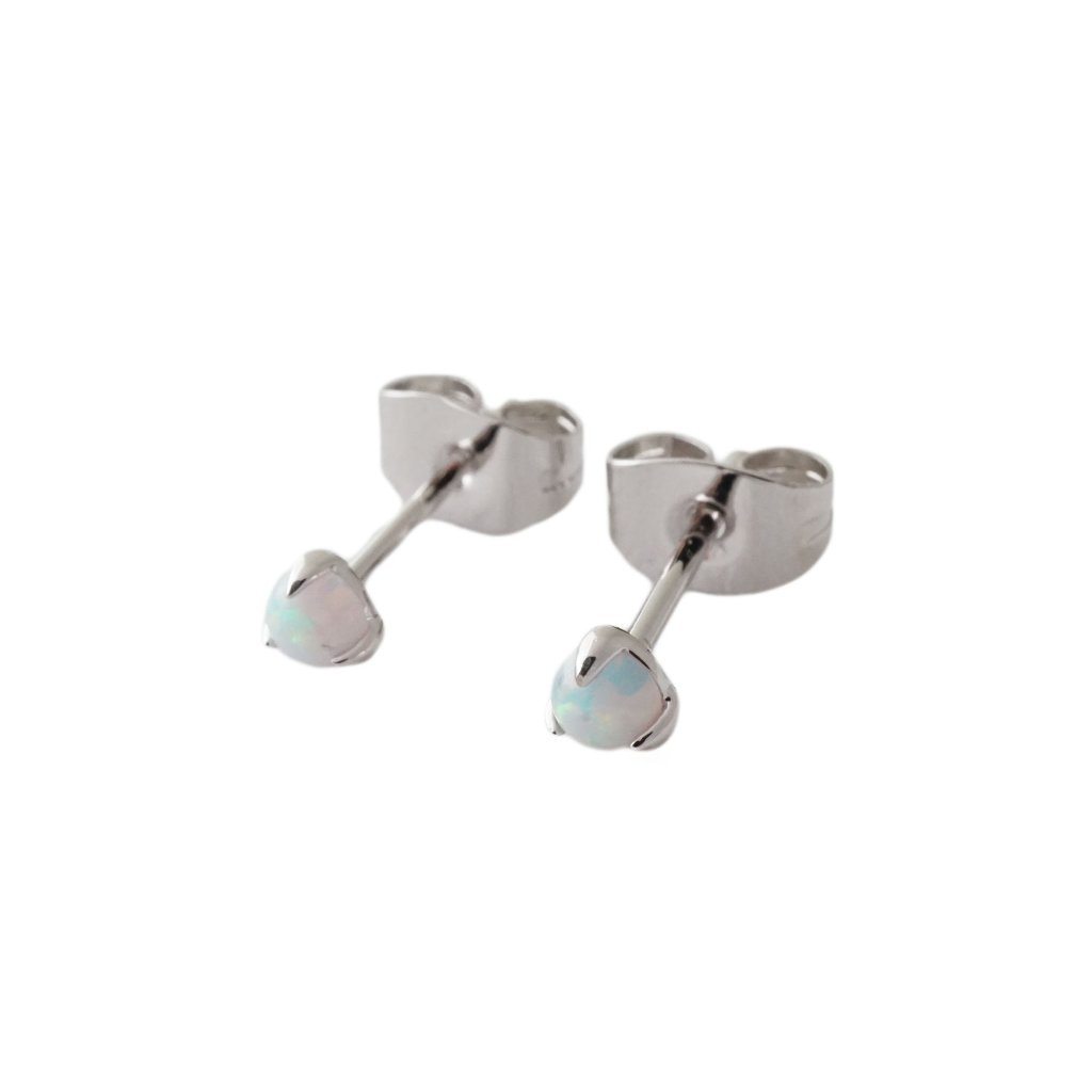 Opal Orb Solitaire Studs Earrings HONEYCAT Jewelry Silver 