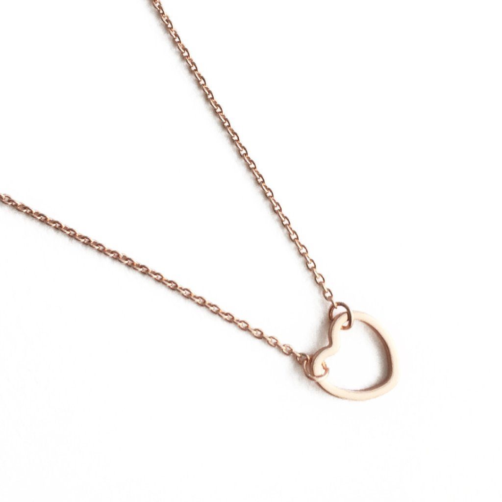 Open Heart Necklace - Final Sale Necklaces HONEYCAT Jewelry Rose Gold 
