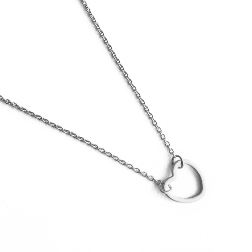 Open Heart Necklace - Final Sale Necklaces HONEYCAT Jewelry Silver 