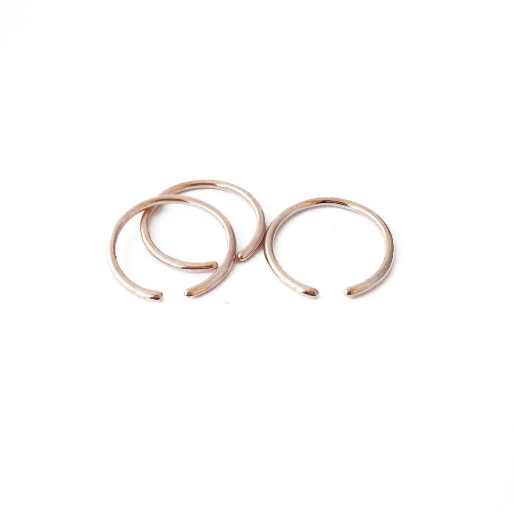 Open Skinny Stacking Ring Trio - Final Sale Rings HONEYCAT Jewelry Rose Gold 