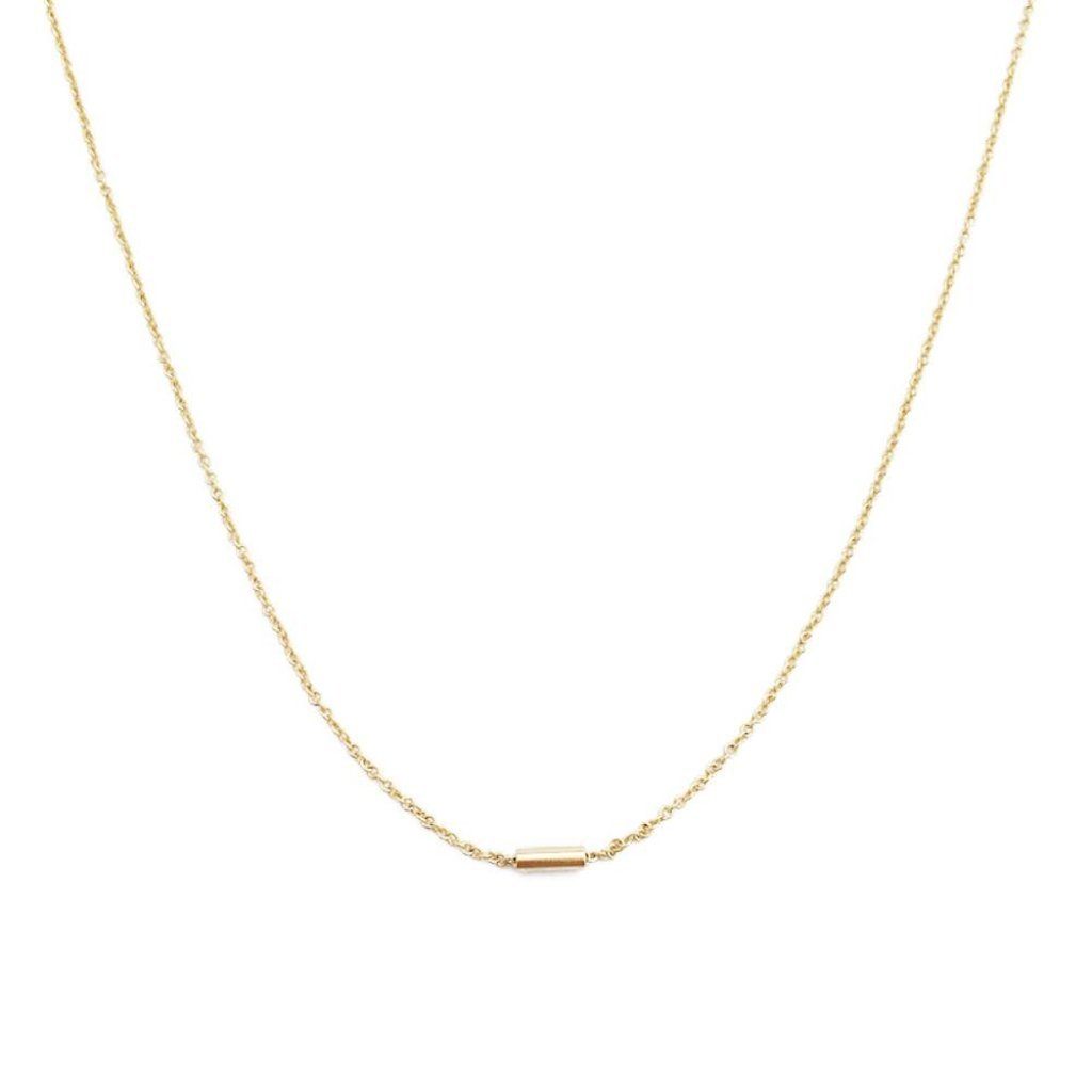 Tiny Dash Pipe Bar Necklace Necklaces HONEYCAT Jewelry Gold 