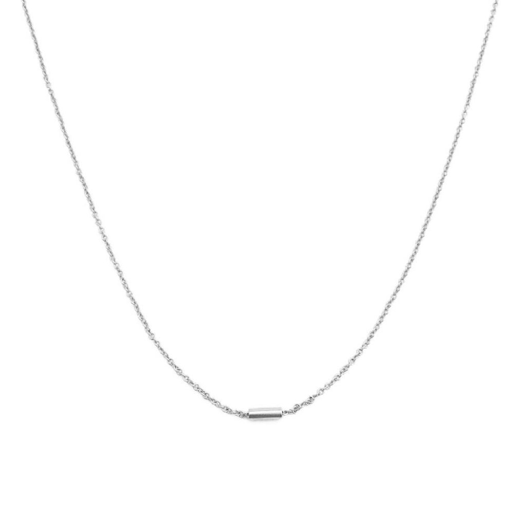 Tiny Dash Pipe Bar Necklace Necklaces HONEYCAT Jewelry Silver 