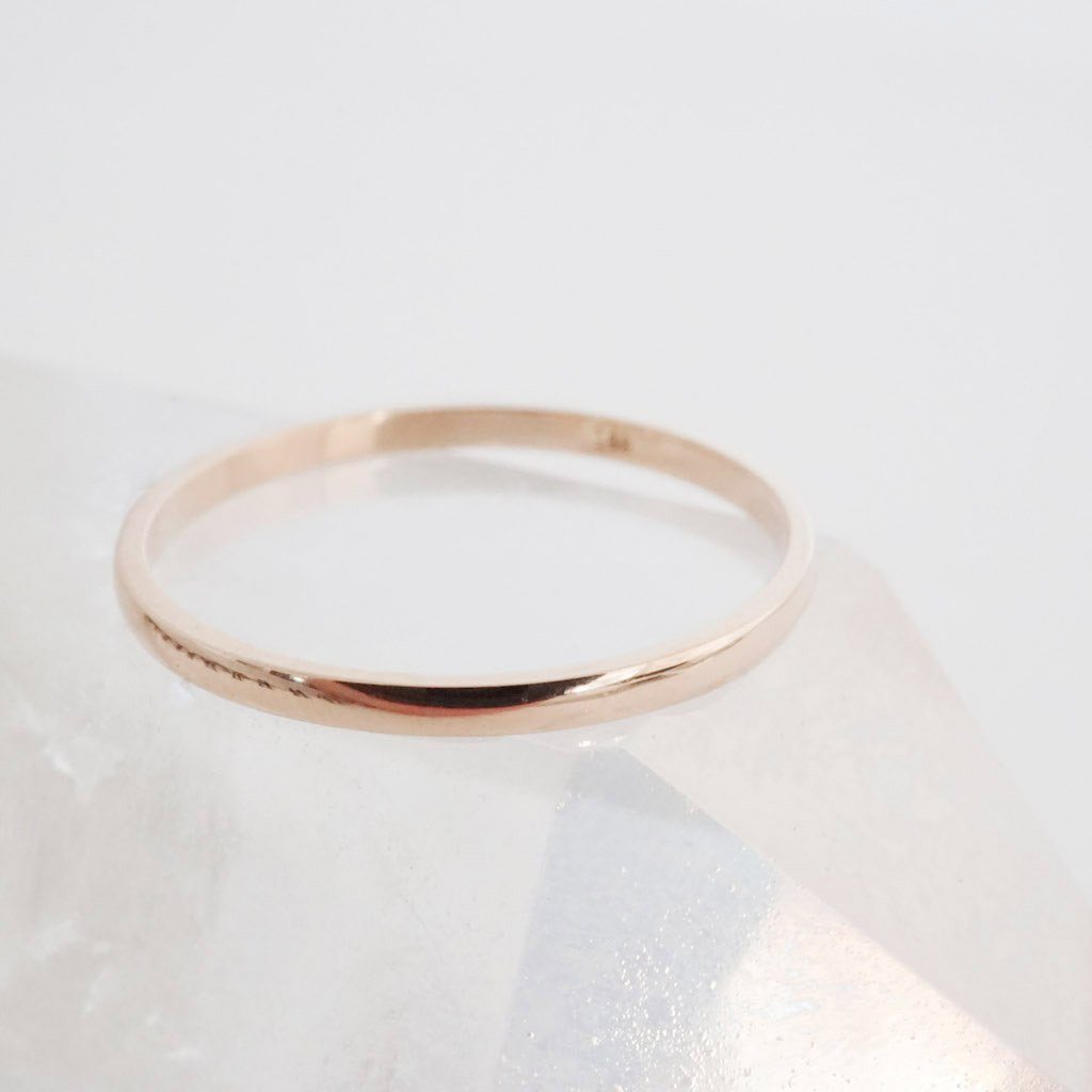 Classic Stacking Ring, 14k Gold Rings HONEYCAT Jewelry Rose Gold 5 