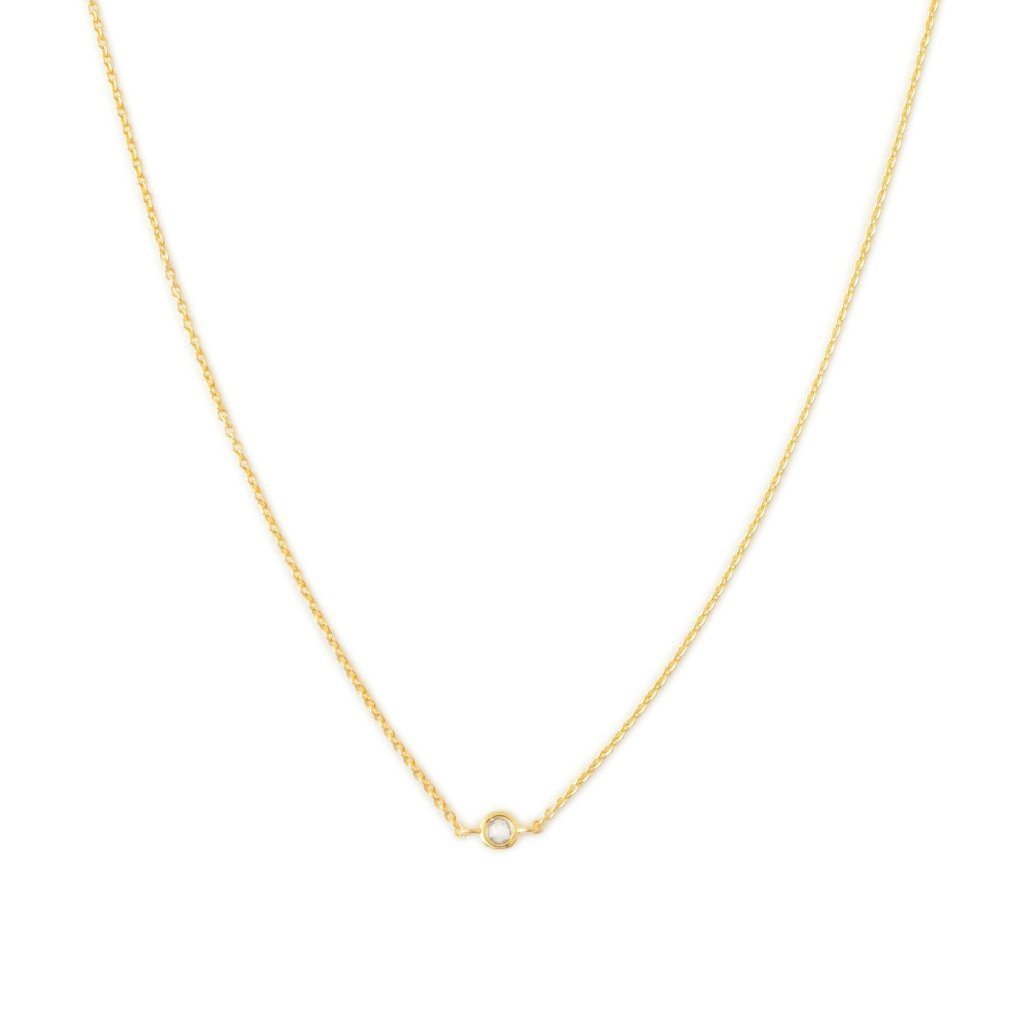 Solo Bezel Necklace Necklaces HONEYCAT Jewelry Gold 