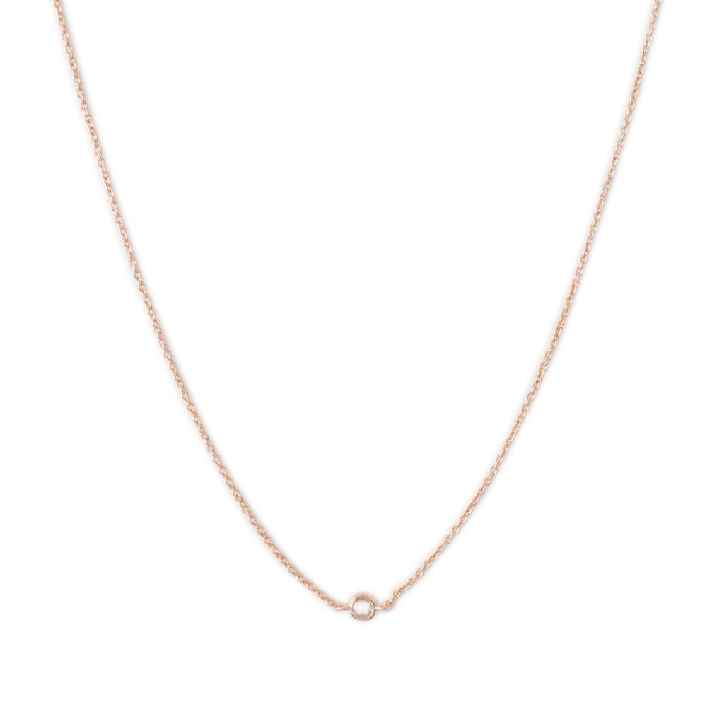 Solo Bezel Necklace Necklaces HONEYCAT Jewelry Rose Gold 