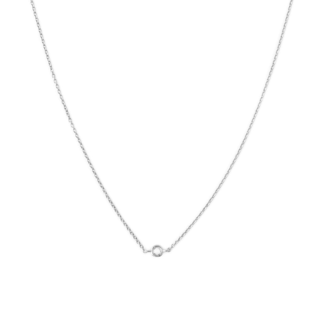Solo Bezel Necklace Necklaces HONEYCAT Jewelry Silver 